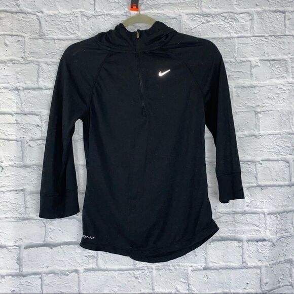 Nike dri fit 1/4 zip hoodie black size S - Picture 1 of 8